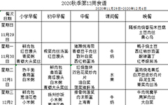 2020年秋季学期第13周食谱