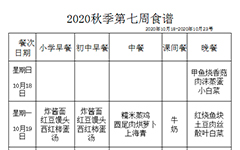 2020年秋季学期第七周食谱